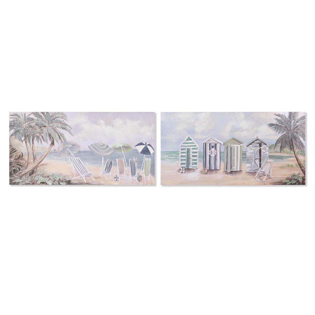 Lienzo Home ESPRIT Lienzo Madera MDF 120 x 3 x 60 cm Playa