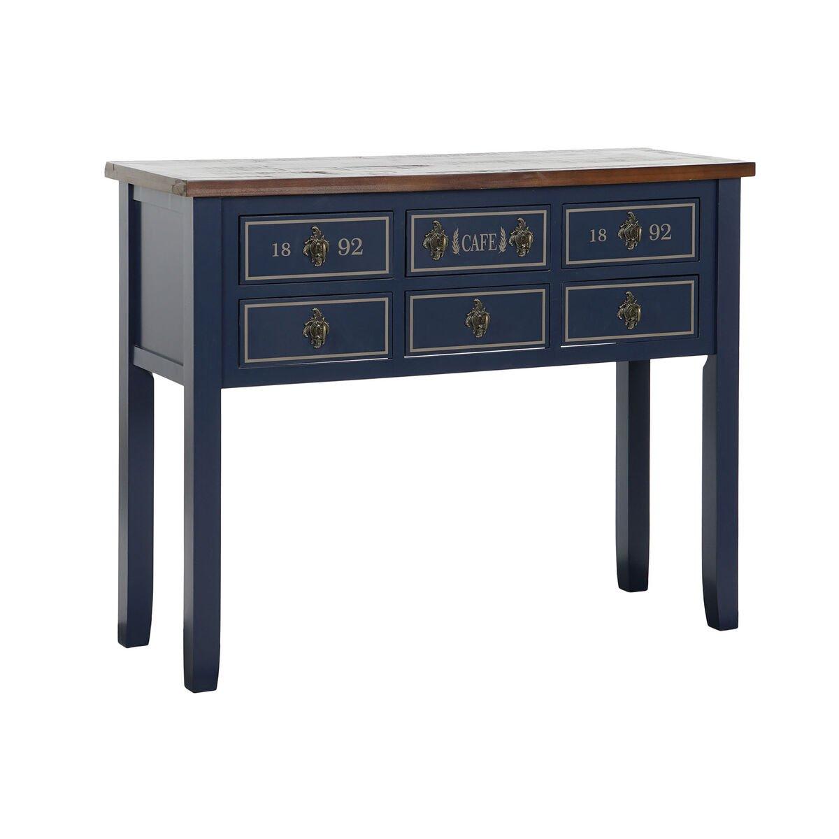 Recibidor Home ESPRIT Marrón Azul marino 103 x 35 x 80 cm