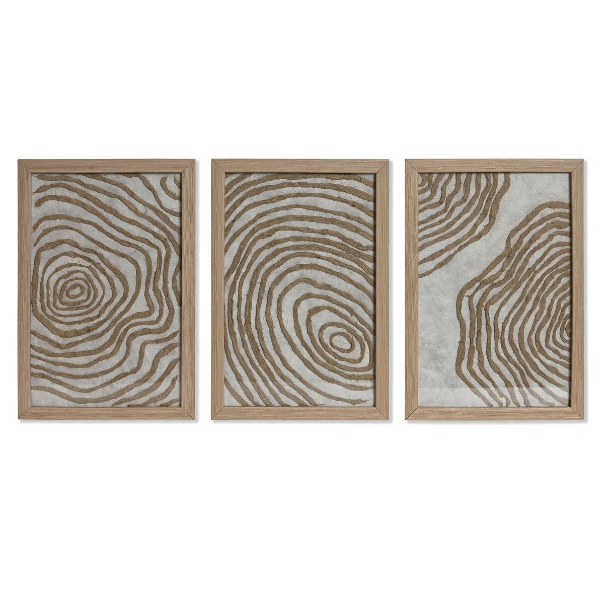 Juego de 3 cuadros Home ESPRIT Papel Cristal 20 x 2 x 30 cm (3 Piezas)