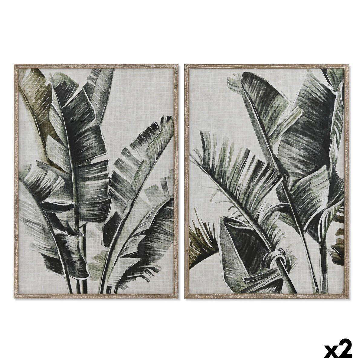 Cuadro Home ESPRIT Cristal Abeto 70 x 4 x 100 cm (2 Unidades)