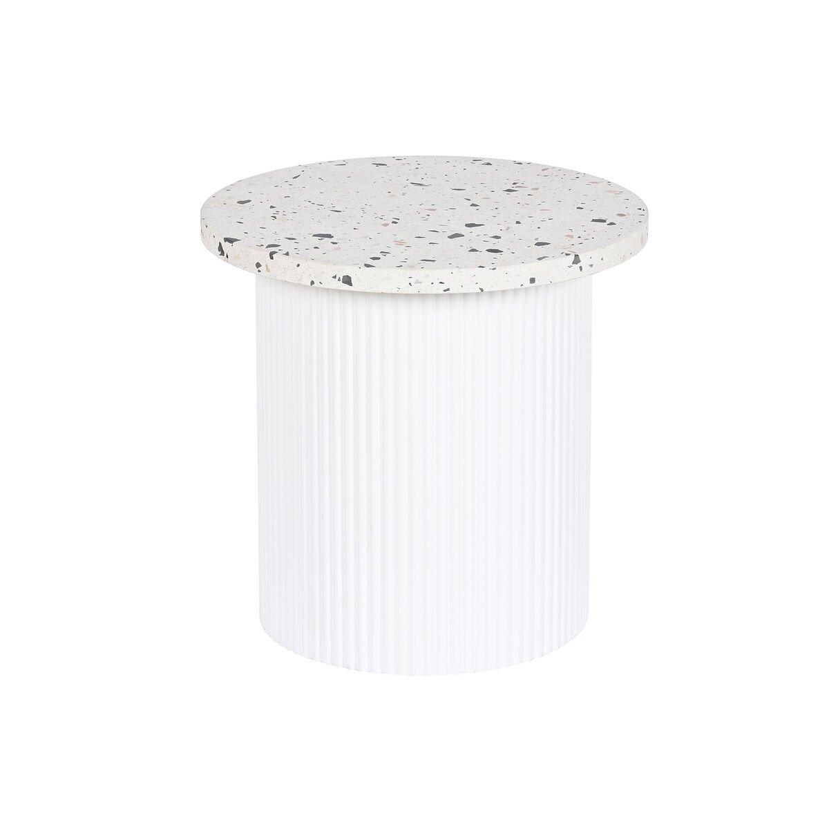 Mesa auxiliar Home ESPRIT Blanco Madera MDF Terrazo 40 x 40 x 37,5 cm