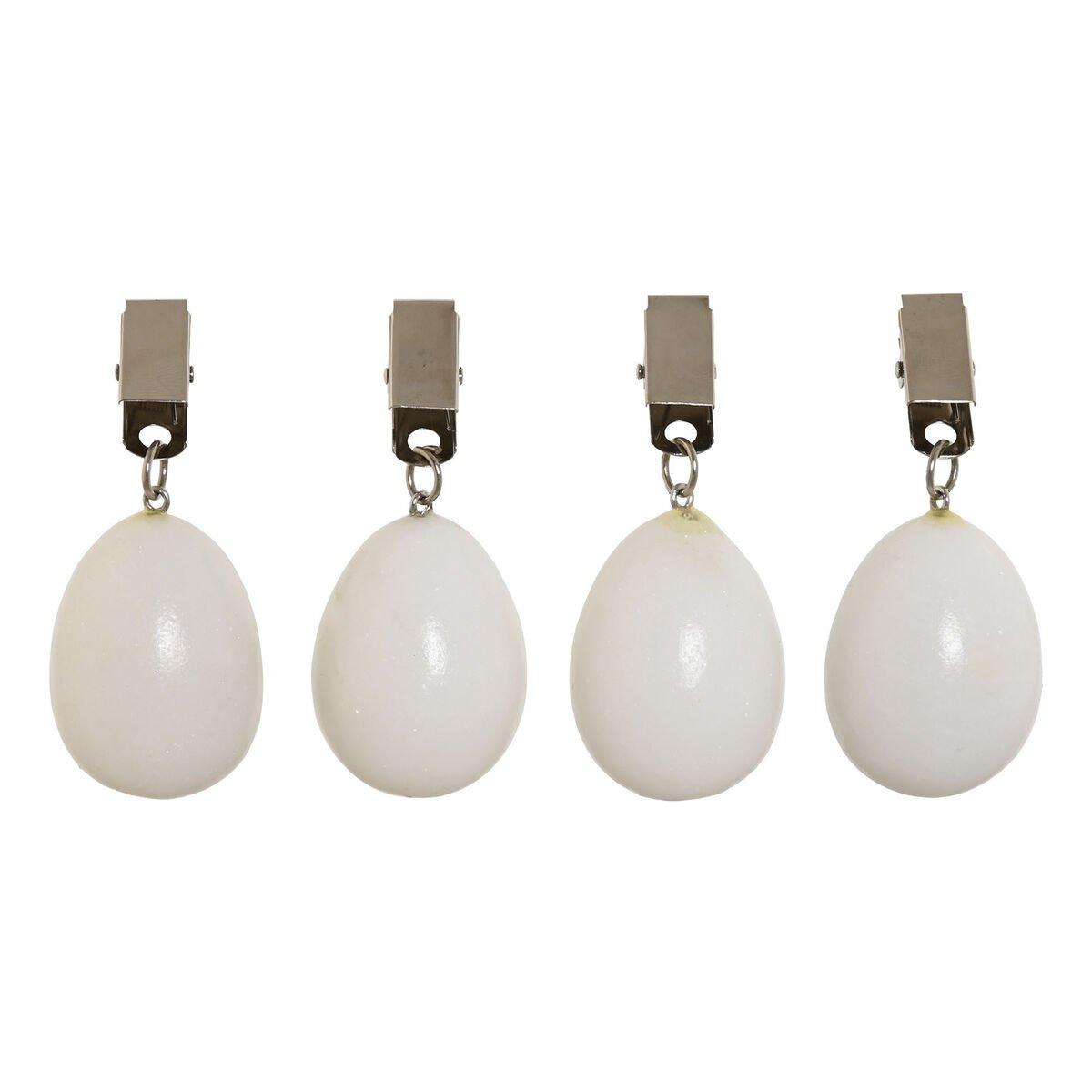 Pinza Sujeta Manteles Home ESPRIT Blanco 3,5 x 3,5 x 5,5 cm