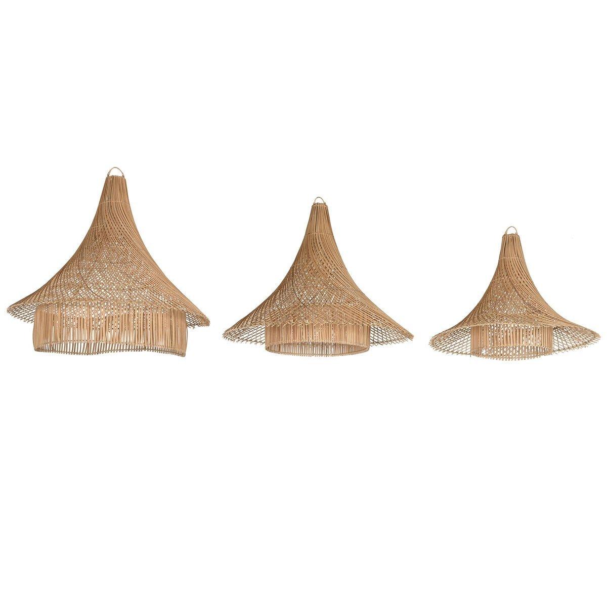 Pantalla de Lámpara Home ESPRIT Natural 80 x 80 x 75 cm (3 Piezas)