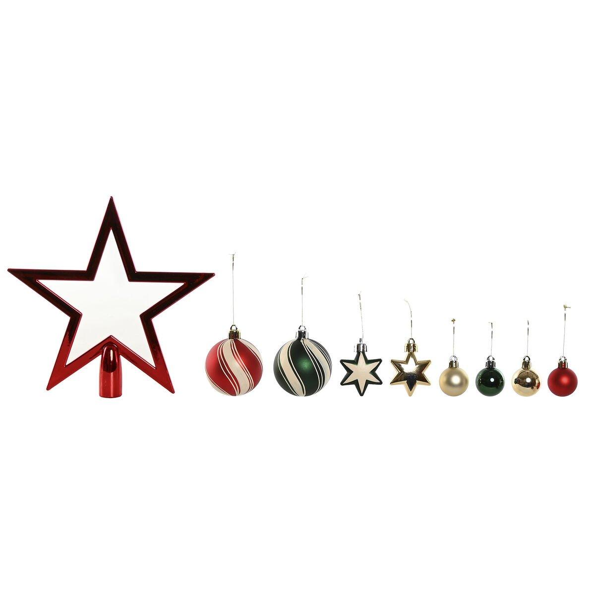Bolas de Navidad Home ESPRIT Rojo Verde Polietileno 21 x 6,5 x 27 cm (53 Piezas)