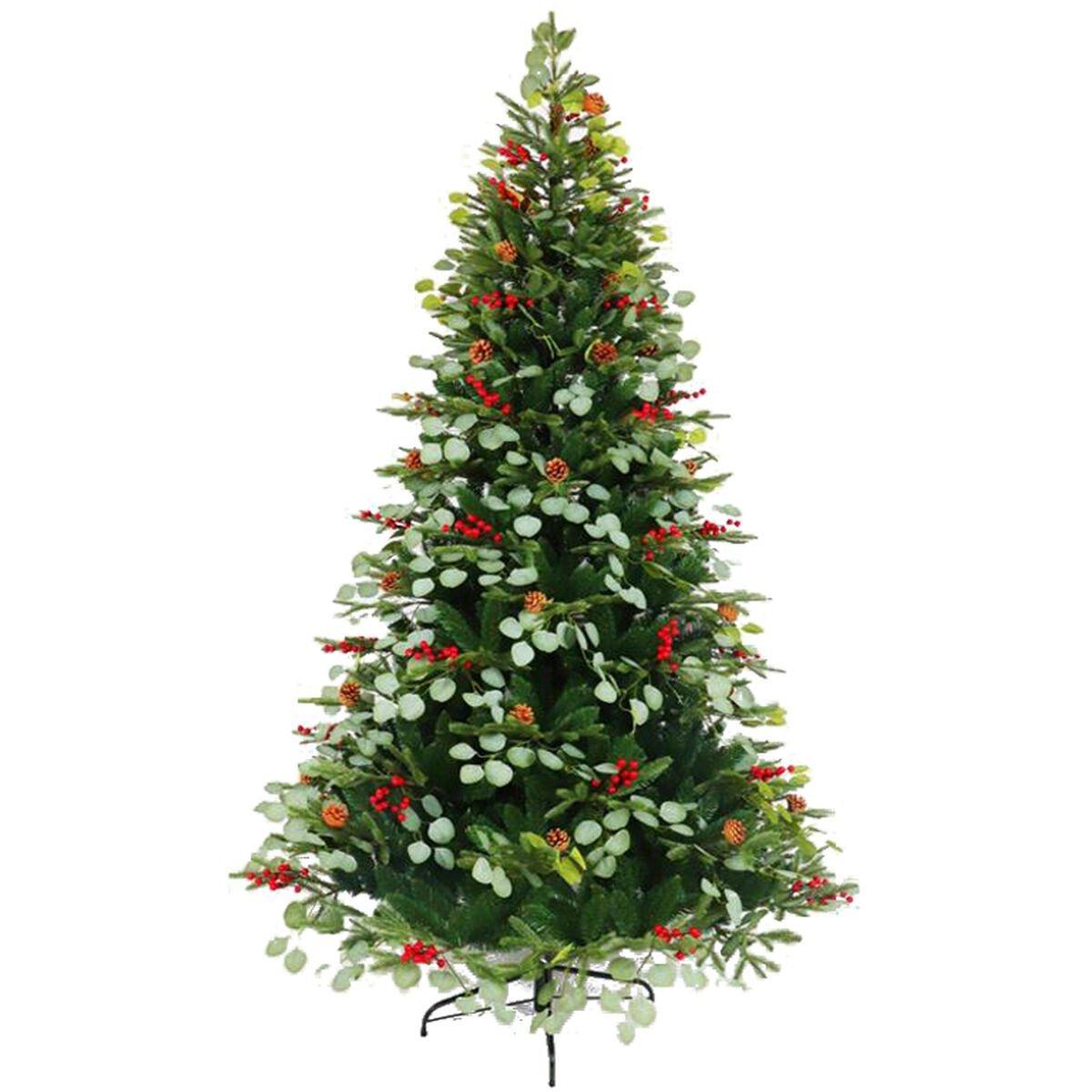 Árbol de Navidad Home ESPRIT Rojo Verde PVC Metal 129 x 129 x 210 cm