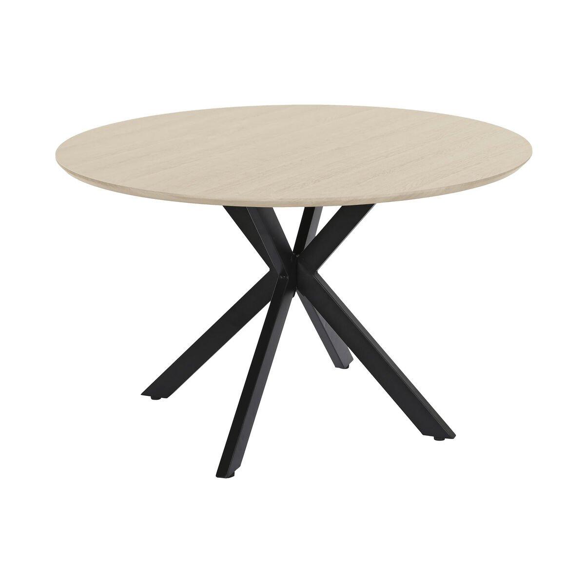 Mesa de Comedor Home ESPRIT Marrón Negro Hierro Madera MDF 120 x 120 x 75 cm