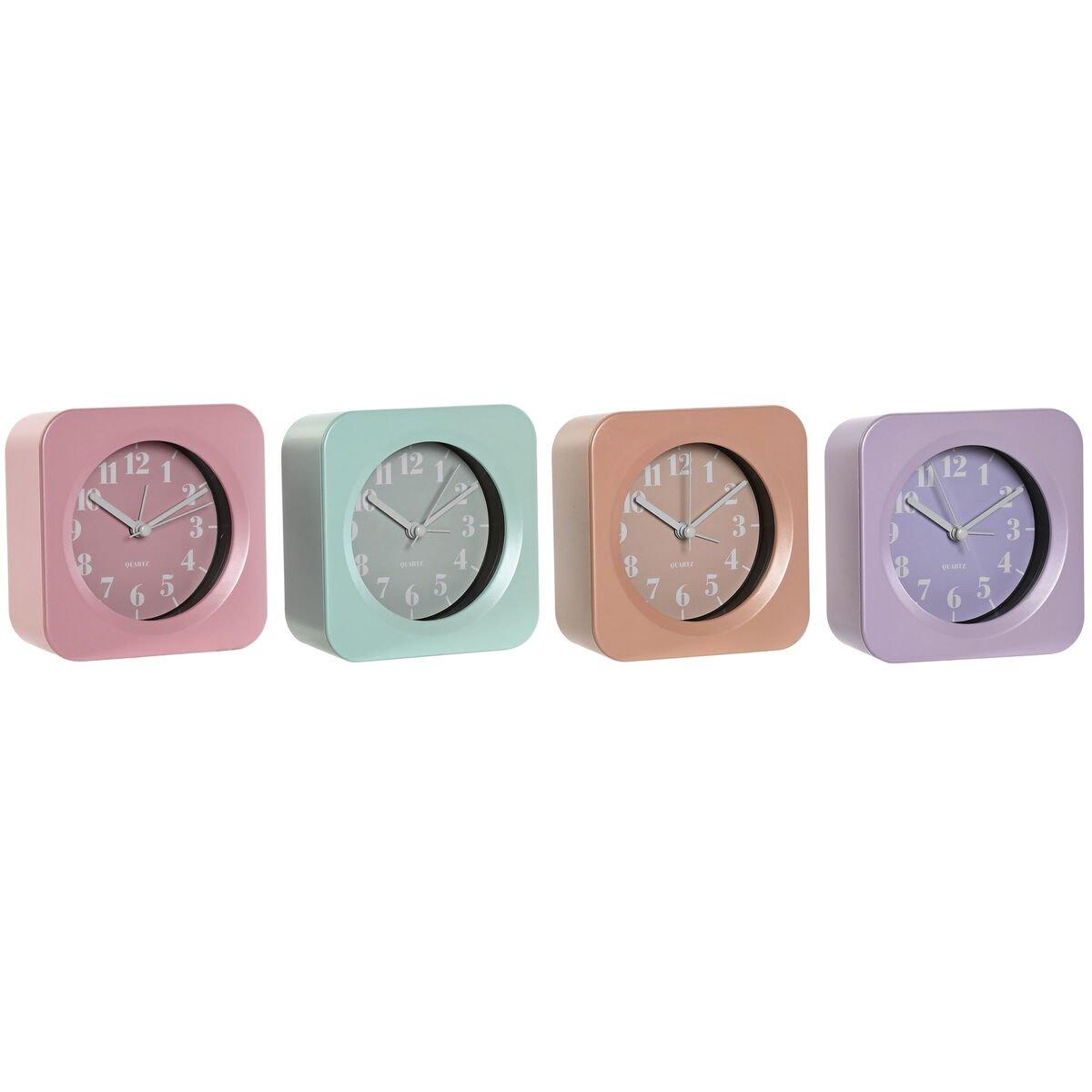 Reloj de Mesa Home ESPRIT Verde Rosa Coral Lila (4 Unidades)