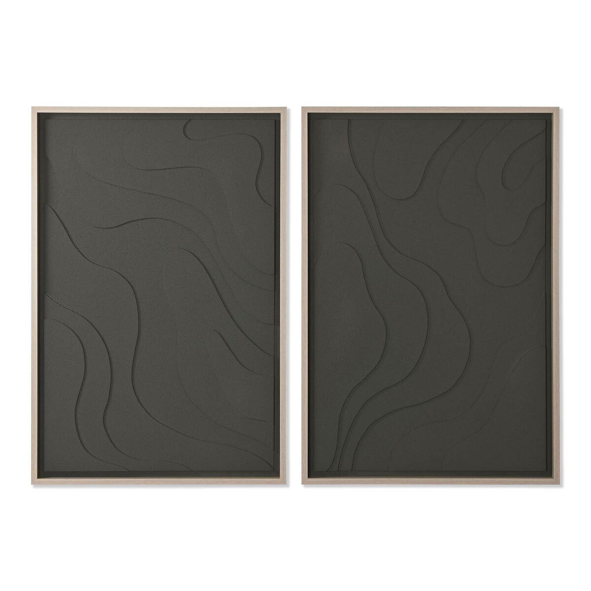 Cuadro Home ESPRIT Poliestireno Madera MDF 83 x 4 x 123 cm (2 Unidades)
