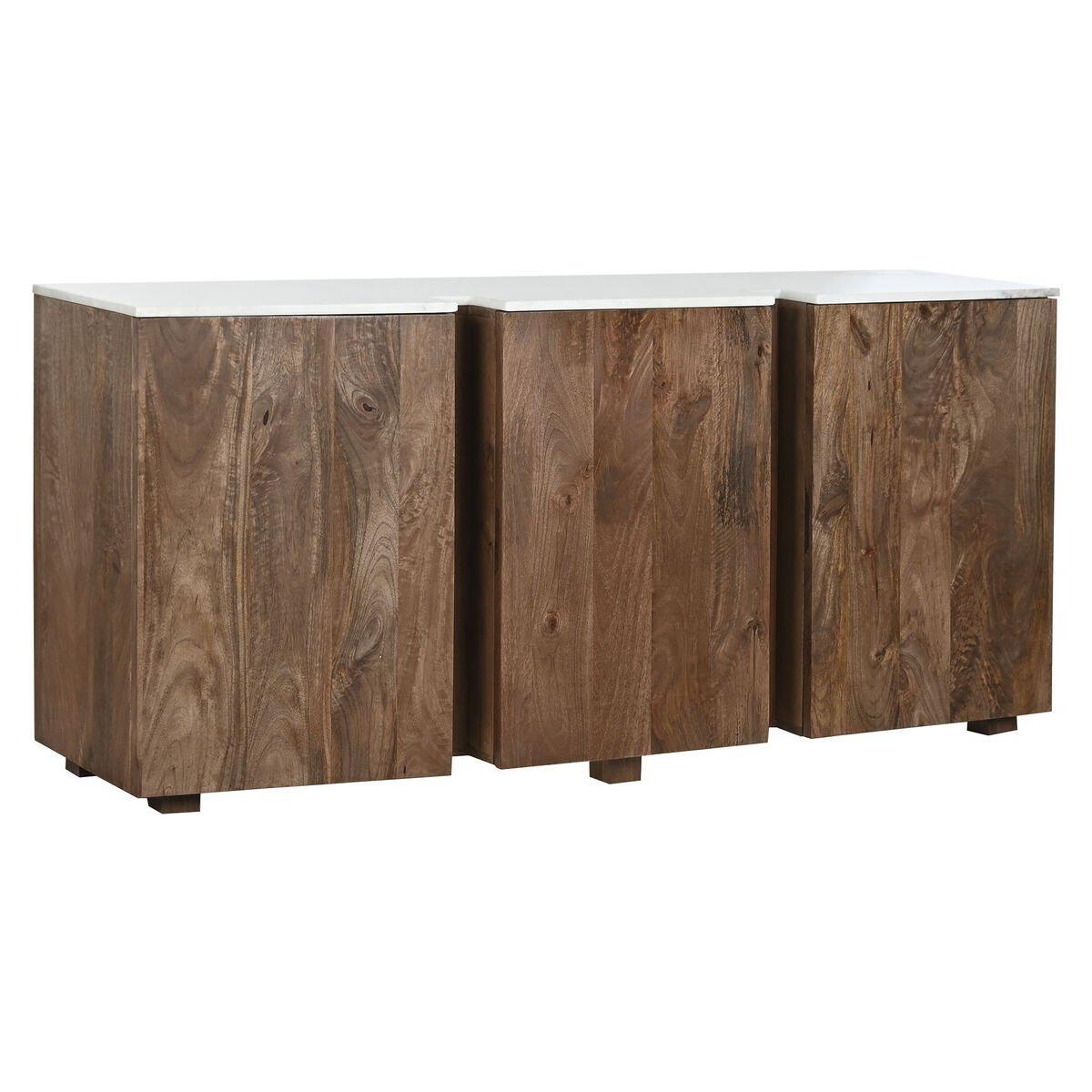 Aparador Home ESPRIT Blanco Marrón Mármol Madera de mango 162,5 x 47 x 76 cm