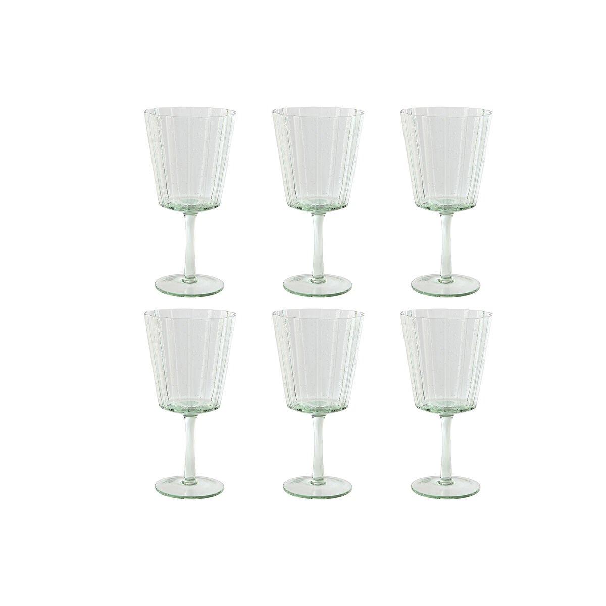 Set de Copas Home ESPRIT Verde Cristal 9 x 9 x 17,8 cm (6 Unidades)