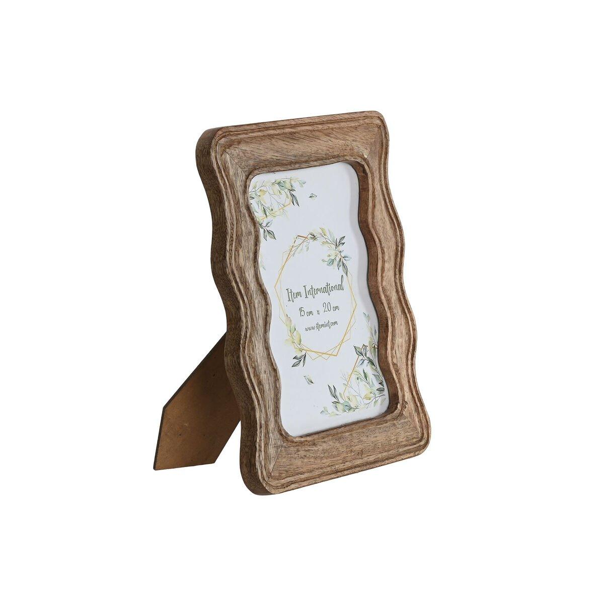 Marco de Fotos Home ESPRIT Natural Madera de mango Ondas Urbano 18,5 X 2 X 25 cm