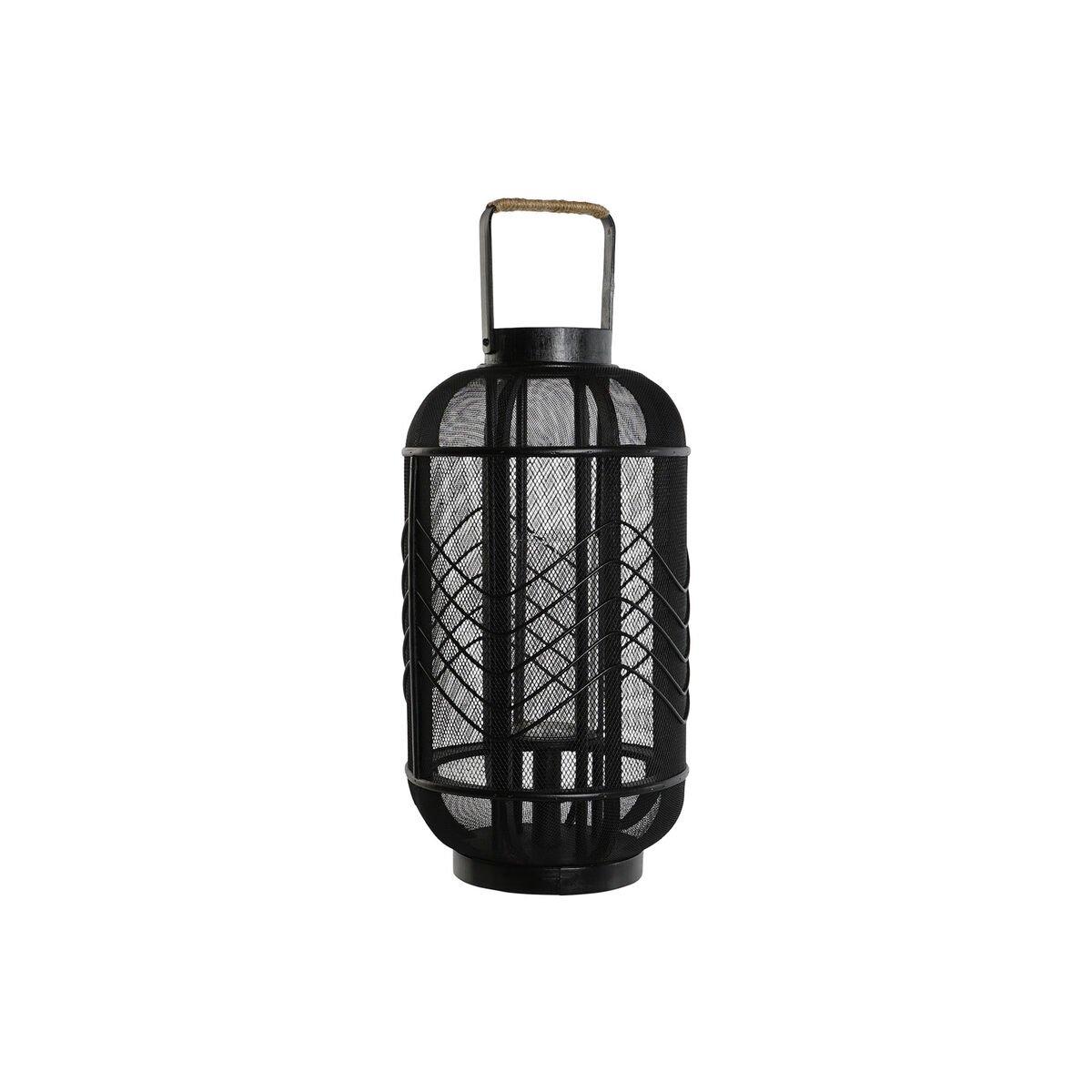 Portavelas Home ESPRIT Negro Metal 25,5 x 25,5 x 46,5 cm