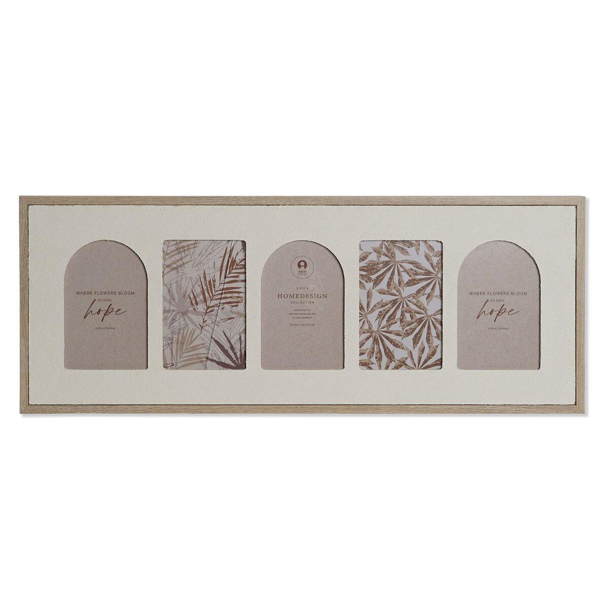 Marco de Fotos Home ESPRIT Beige Cristal Madera MDF Escandinavo 60 X 3 X 34 cm