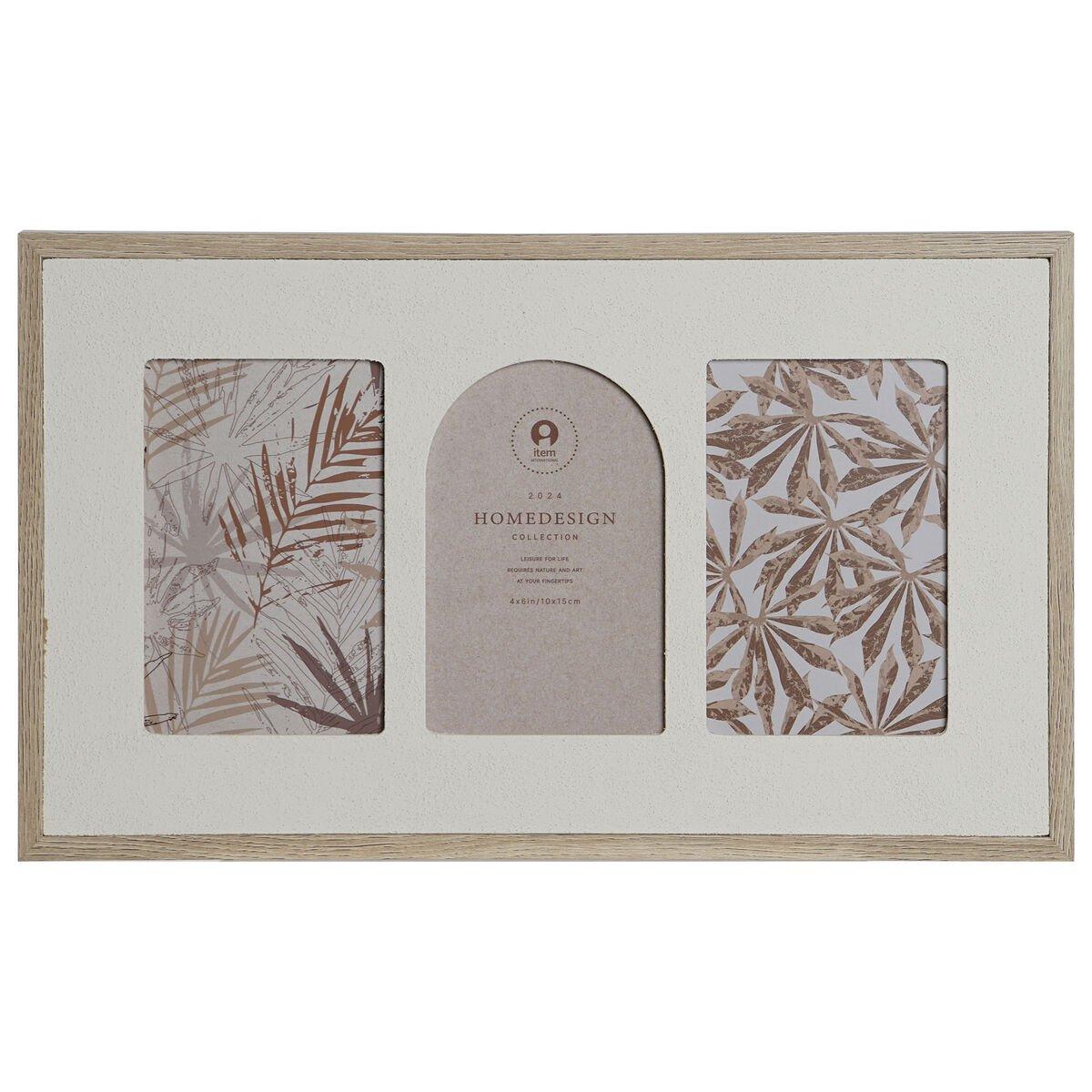 Marco de Fotos Home ESPRIT Beige Cristal Madera MDF Escandinavo 39 X 2 X 24 cm