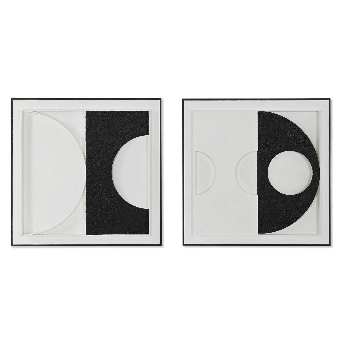 Cuadro 3D Home ESPRIT Yeso Madera MDF 60 x 6,5 x 60 cm