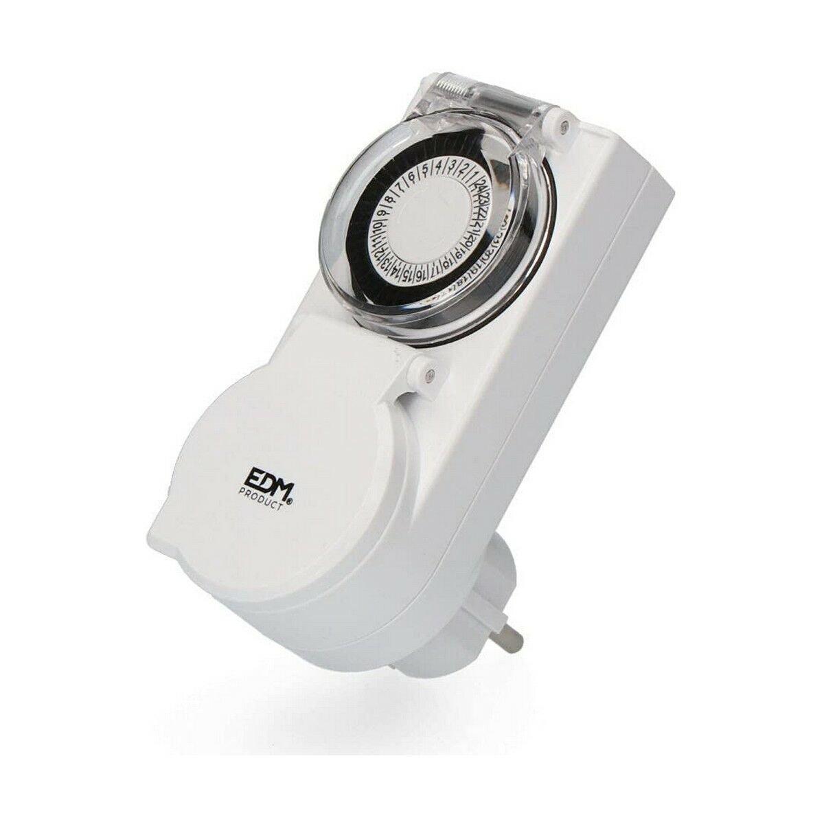 Enchufe con programador analógico EDM 03012 3500 W 230 V 24 horas Con Tapa IP44