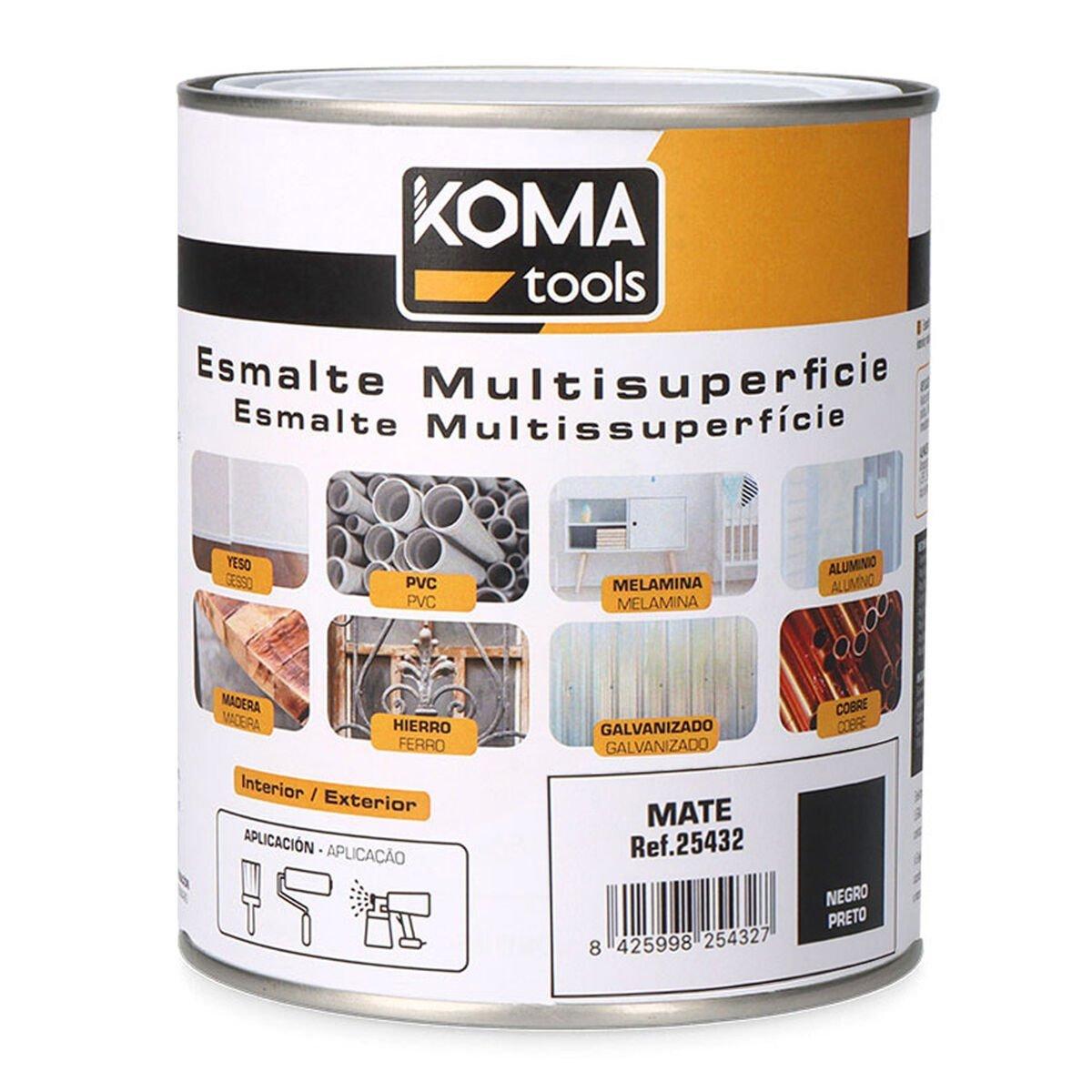 Esmalte acrílico Koma Tools Negro Negro mate 750 ml Mate