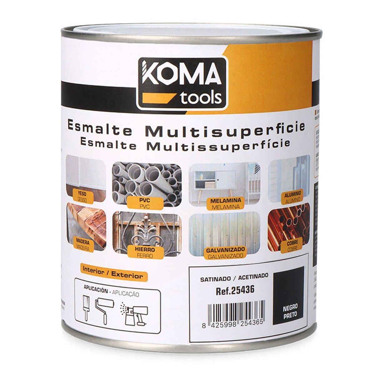 Esmalte acrílico Koma Tools Negro 750 ml Satinado