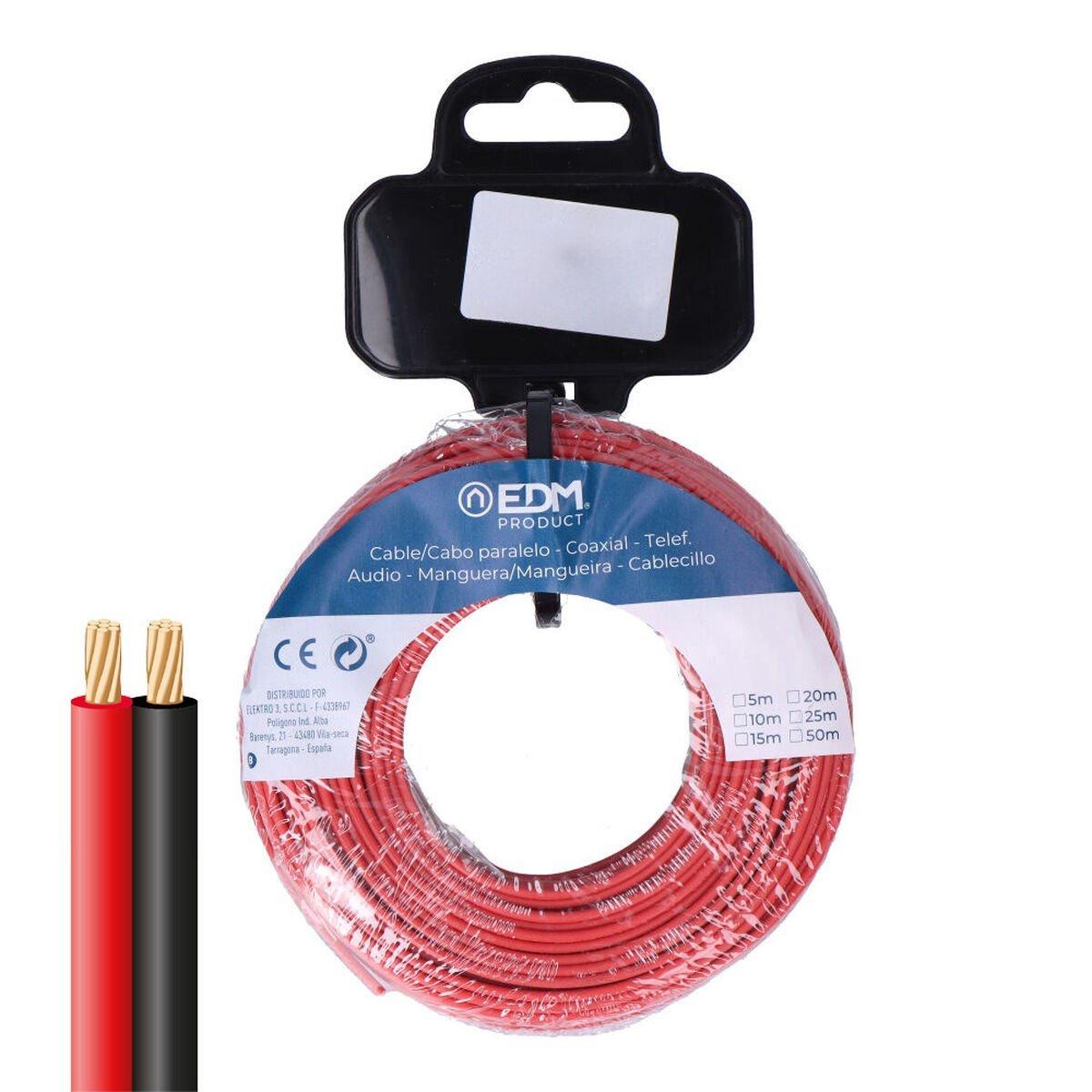 Cable paralelo EDM 28009 Negro Rojo Rojo Negro 50 m Carrete Audio