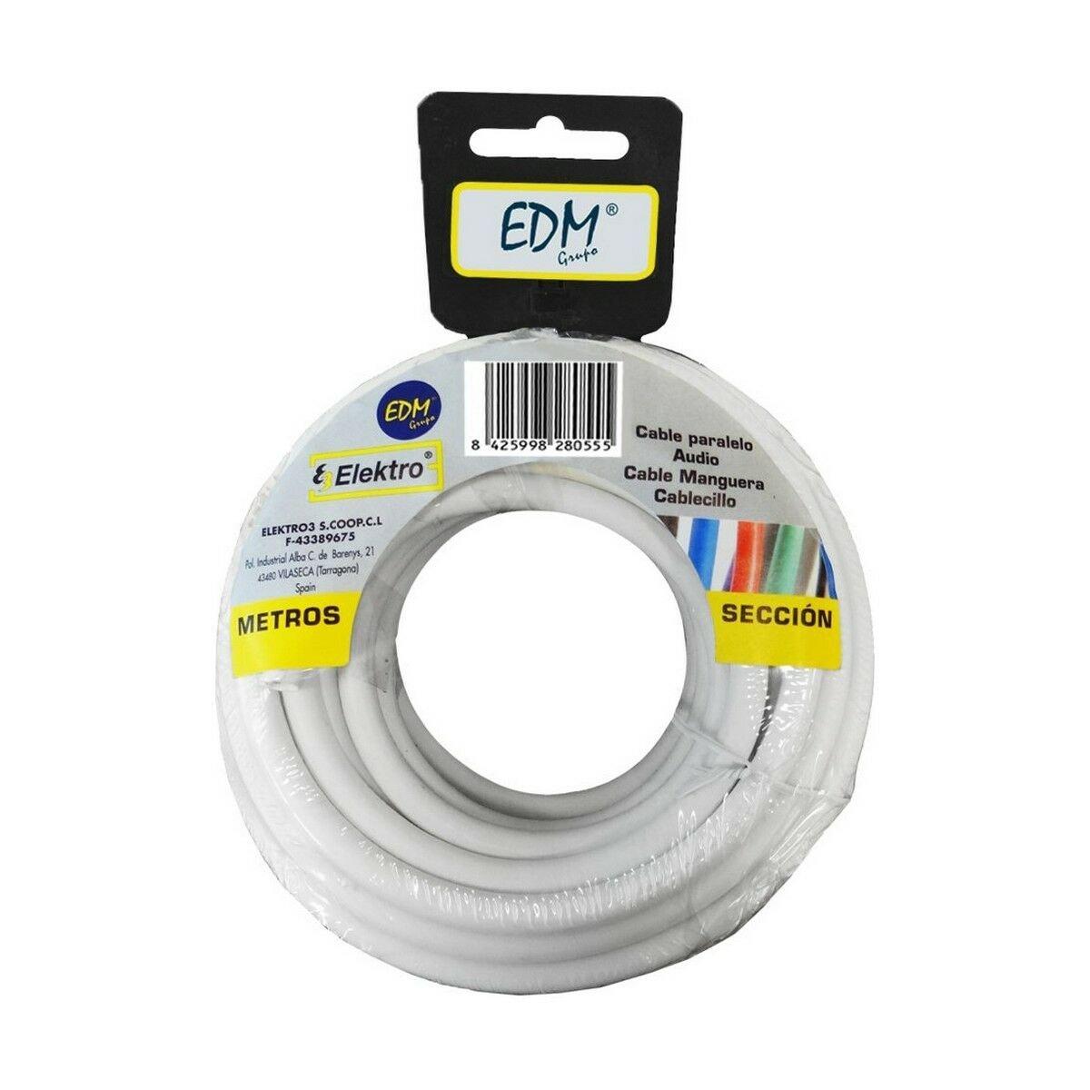Cable EDM 28095 Blanco 3 x 1,5 mm 5 m