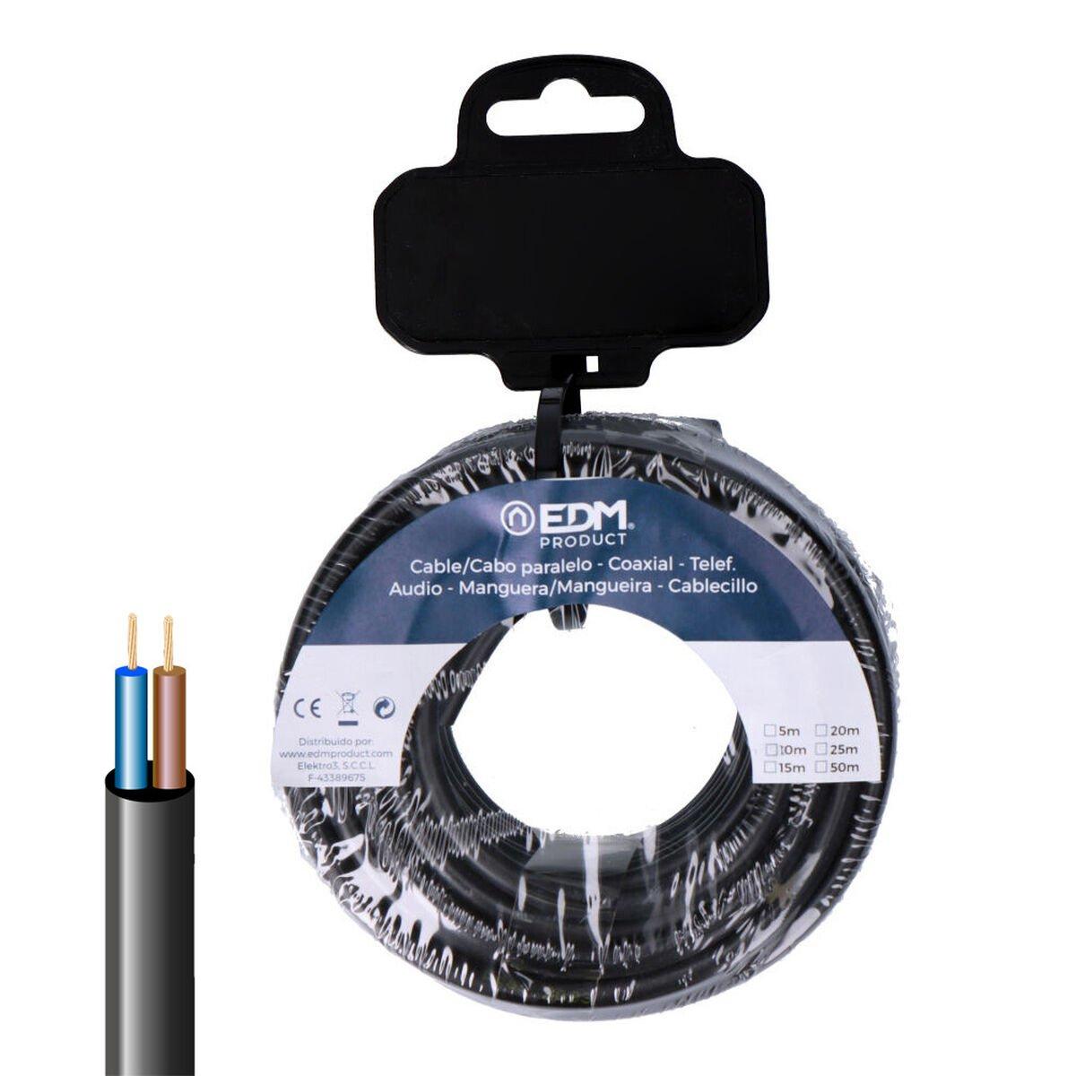 Cable Eléctrico Manguera EDM 28725 Negro 15 m 2 x 0,75 mm H05VV-F