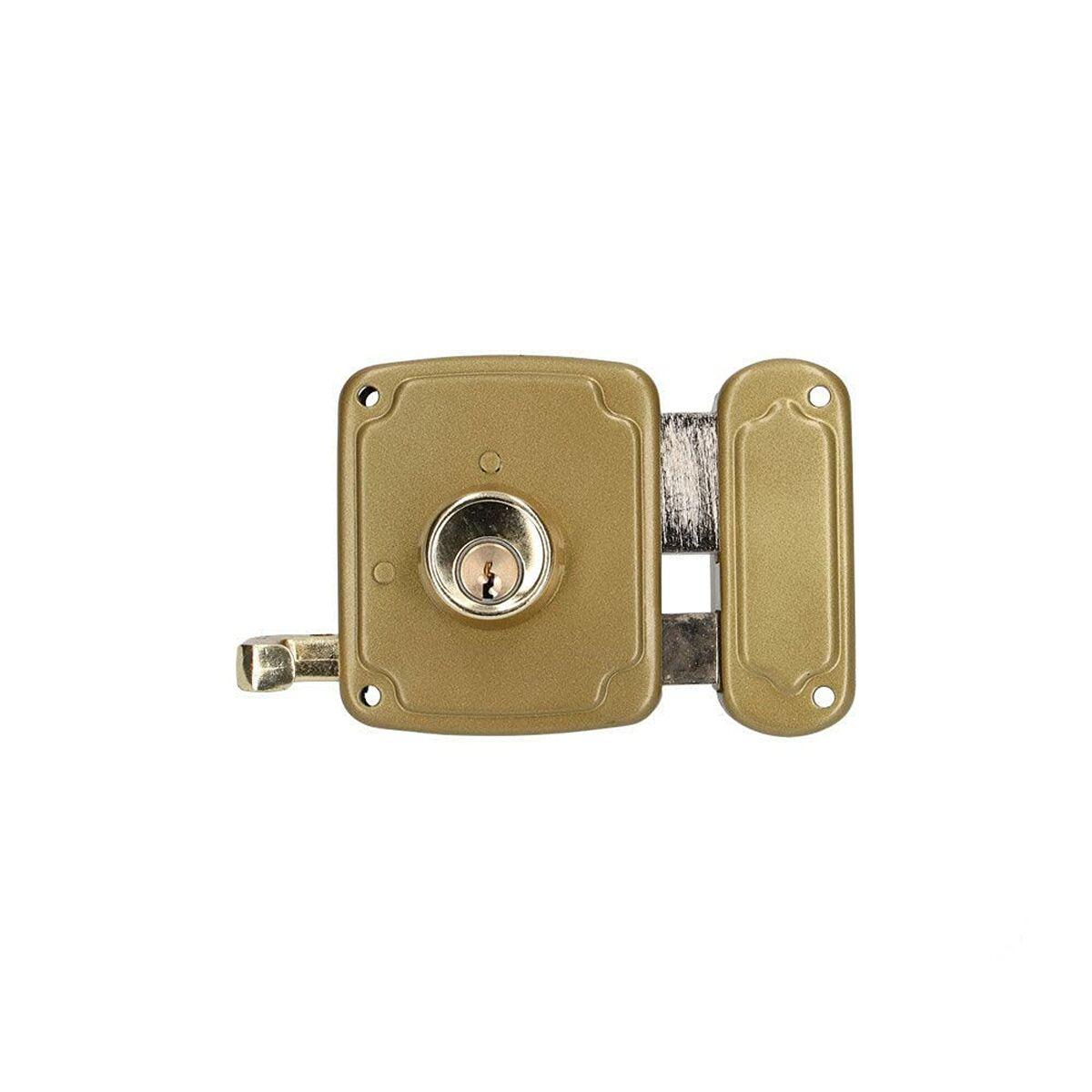 Cerradura de sobreponer EDM 85261 Dorado Acero 80 x 94 mm Sobreponer