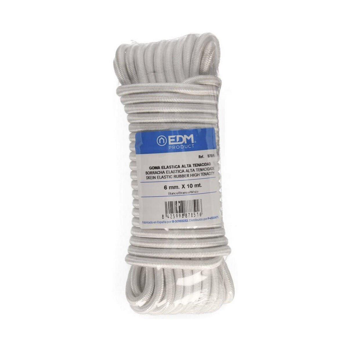 Cuerda elástica EDM 87851 Blanco 10 m