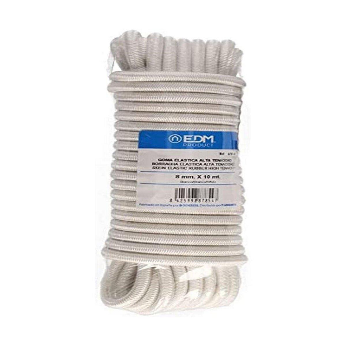 Cuerda elástica EDM 87854 Blanco 10 m