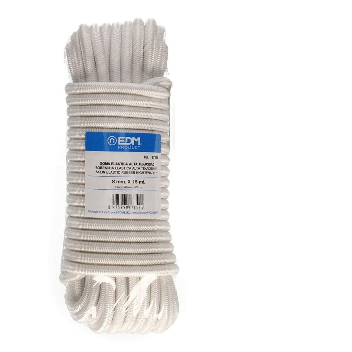 Cuerda elástica EDM 87855 Blanco 15 m