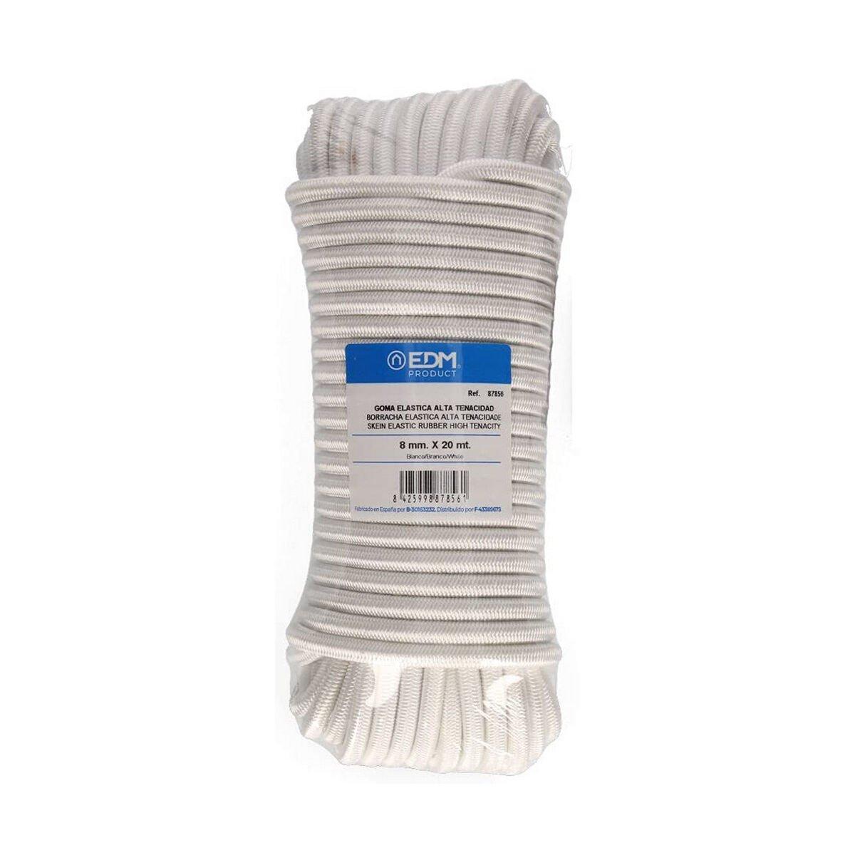 Cuerda elástica EDM 87856 Blanco 20 m