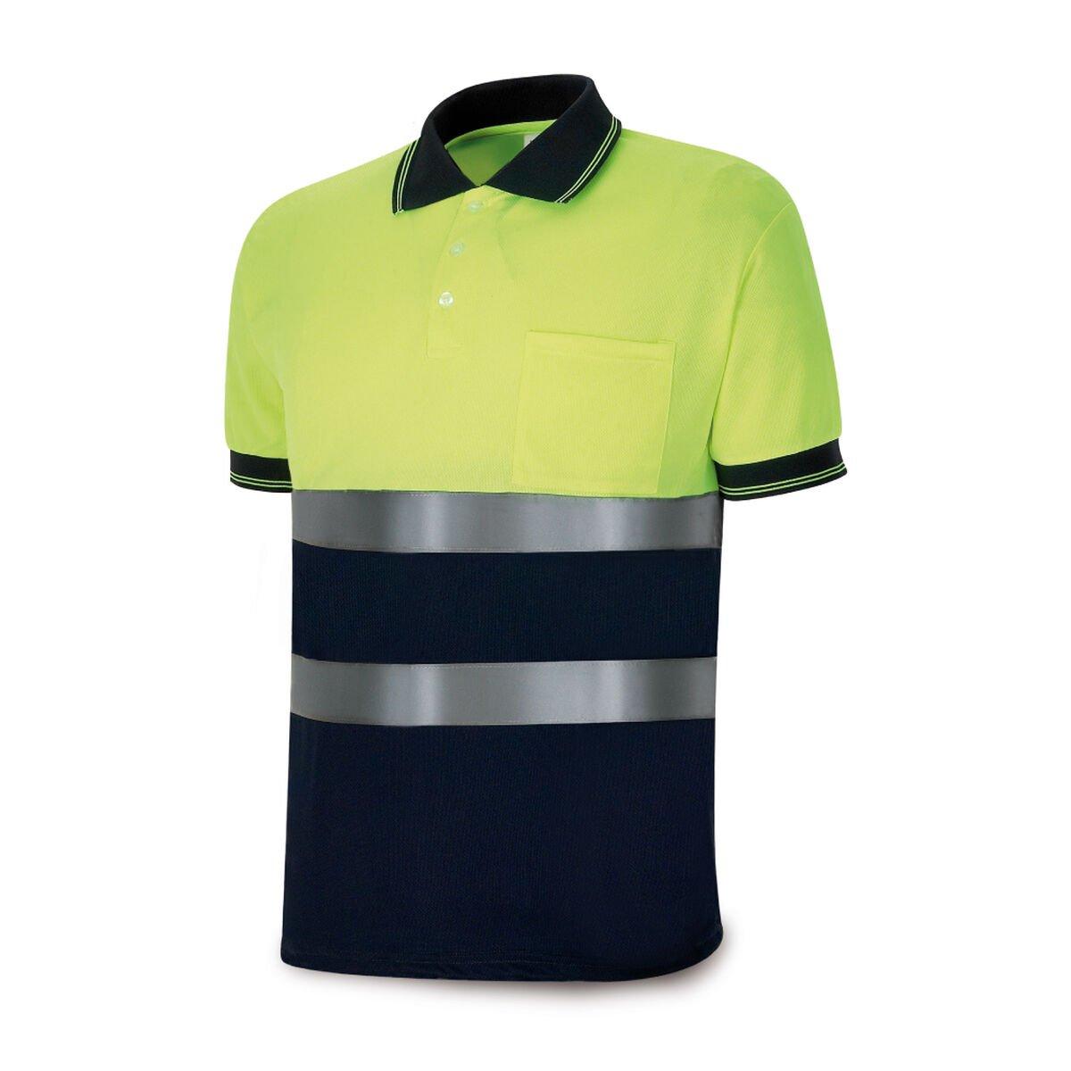 Polo de Manga Corta Amarillo Azul marino Alta visibilidad