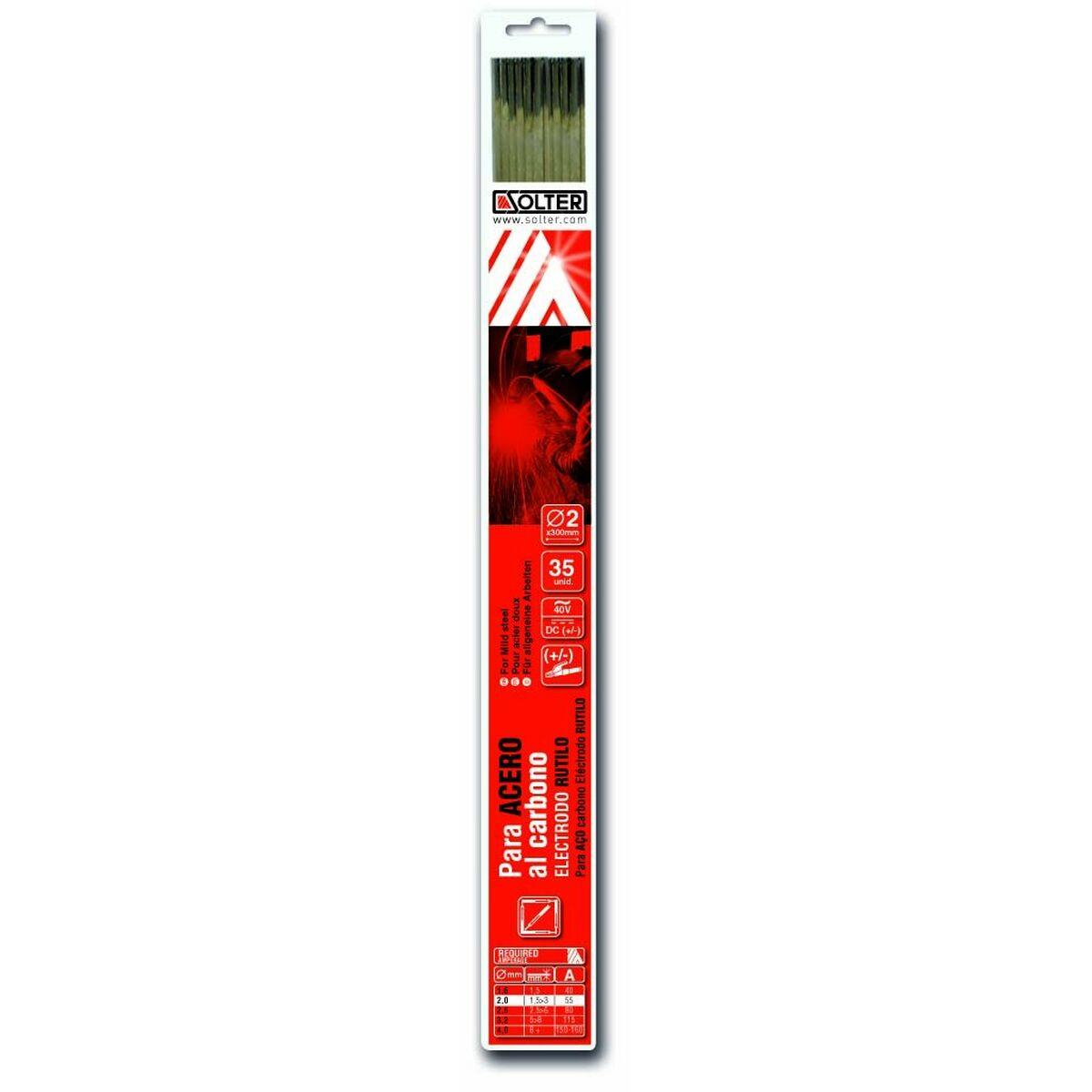 Electrodos Solter Ø 2 mm Rutilo Acero al carbono (35 Unidades)