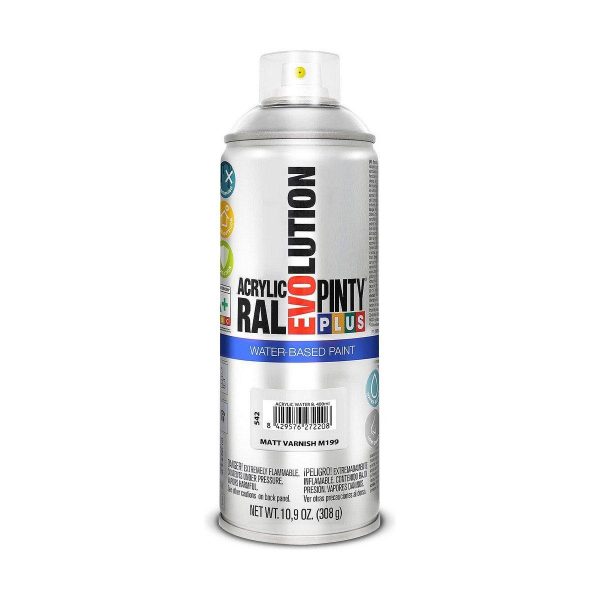 Barniz en Spray Pintyplus Evolution M199 Mate Base de agua 400 ml Incoloro