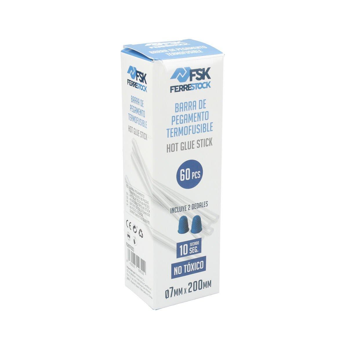 Barras de cola termofusible Ferrestock Transparente Ø 7 mm (60 unidades)