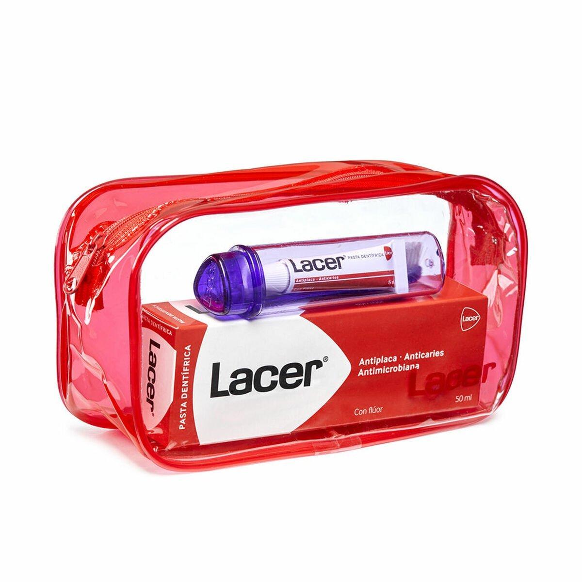 Set de Pasta de Dientes con Cepillo y Enjuague Lacer Neceser Viaje De viaje (4 Piezas)