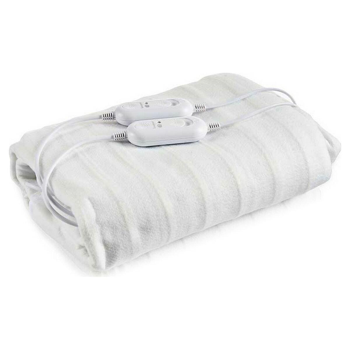Calientacamas Eléctrico Doble Gift Decor Blanco Poliéster 140 x 1 x 160 cm Geométrico 2 x 60 W
