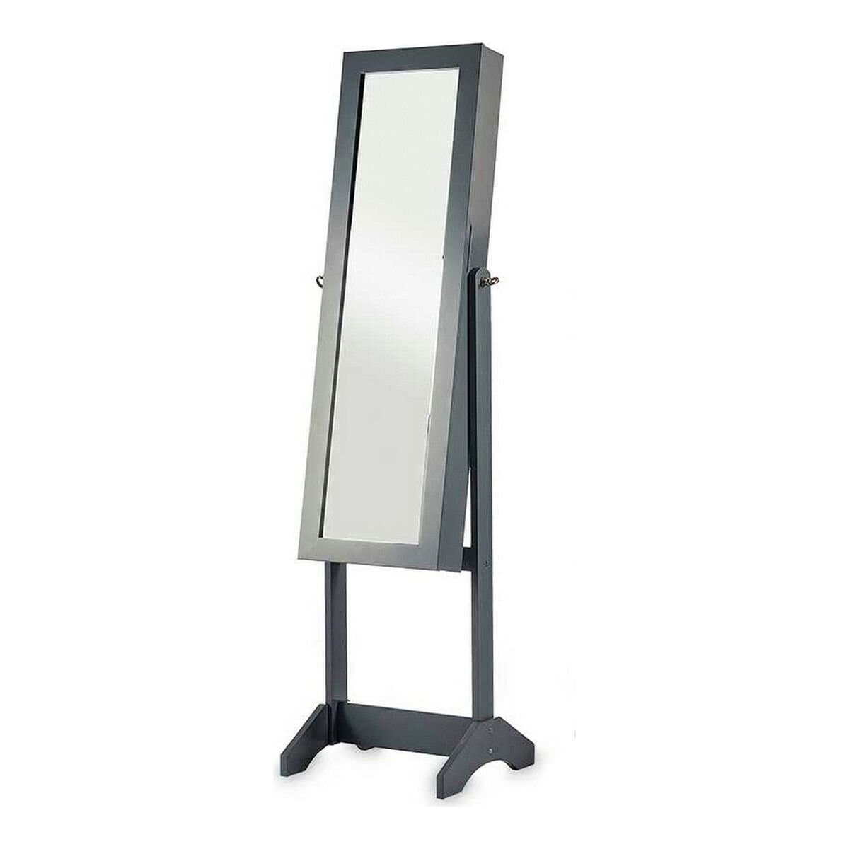 Espejo de pie Gift Decor Gris Tela Cristal MDF Madera MDF 36 x 140 x 36,5 cm Rectangular Joyero de Pie