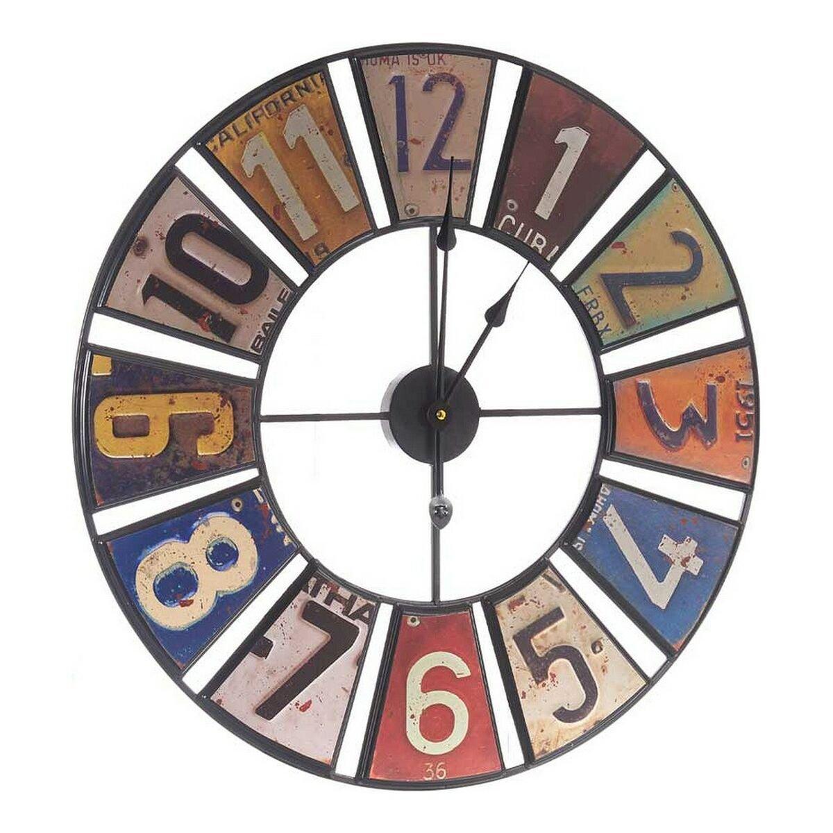 Reloj de Pared Gift Decor Amarillo Azul Blanco Negro Rojo Verde Multicolor Naranja Rosa Metal 60 x 4,5 x 60 cm Retro