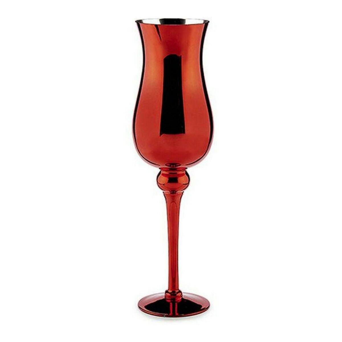 Portavelas Rojo Cristal 13,5 x 4,5 x 13,5 cm 13,5 x 45 x 13,5 cm