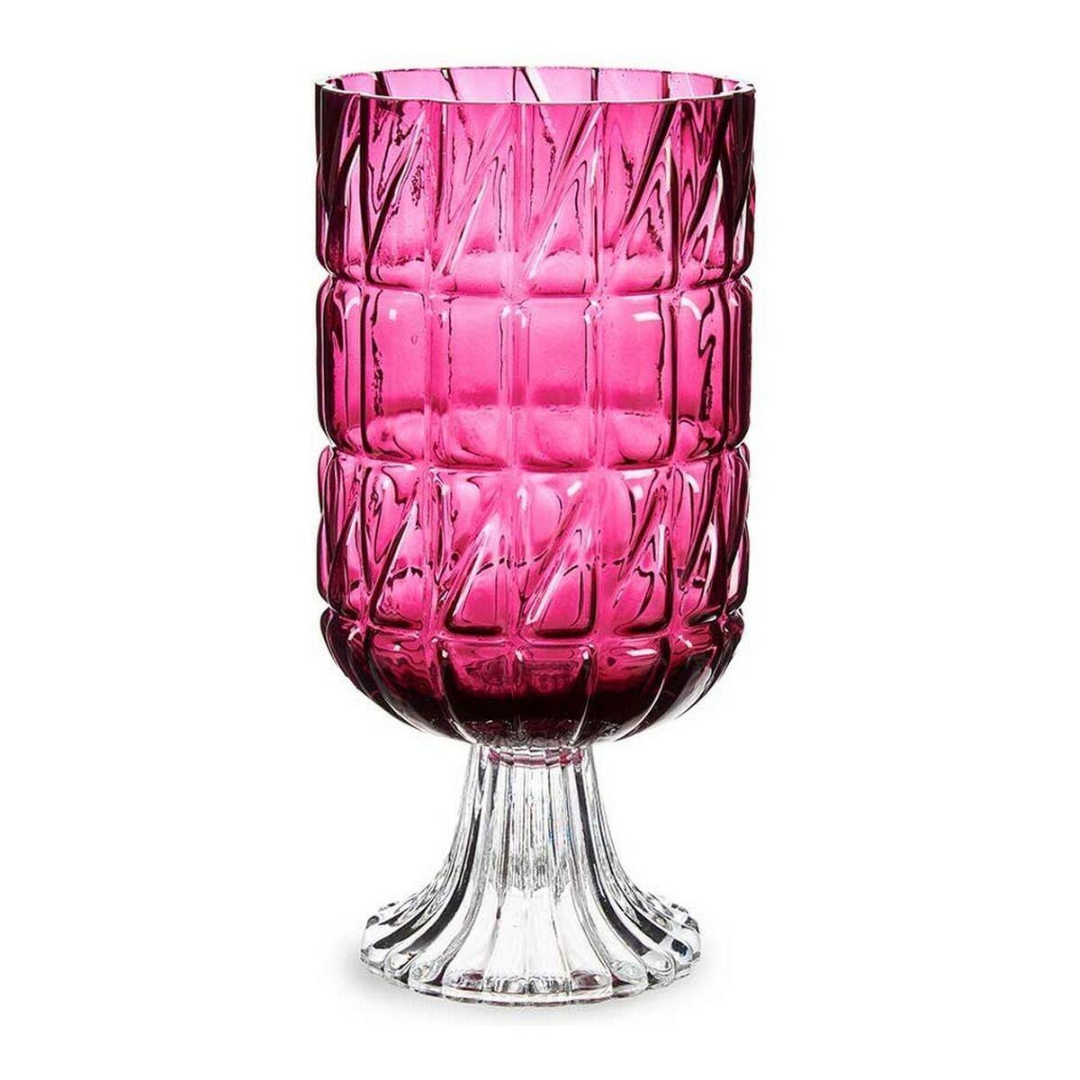 Jarrón Gift Decor Rosa Cristal 13 x 26,5 x 13 cm