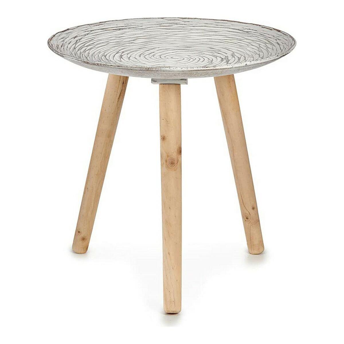 Mesa auxiliar Gift Decor Blanco Marrón Madera 40 x 39 x 40 cm Espirales