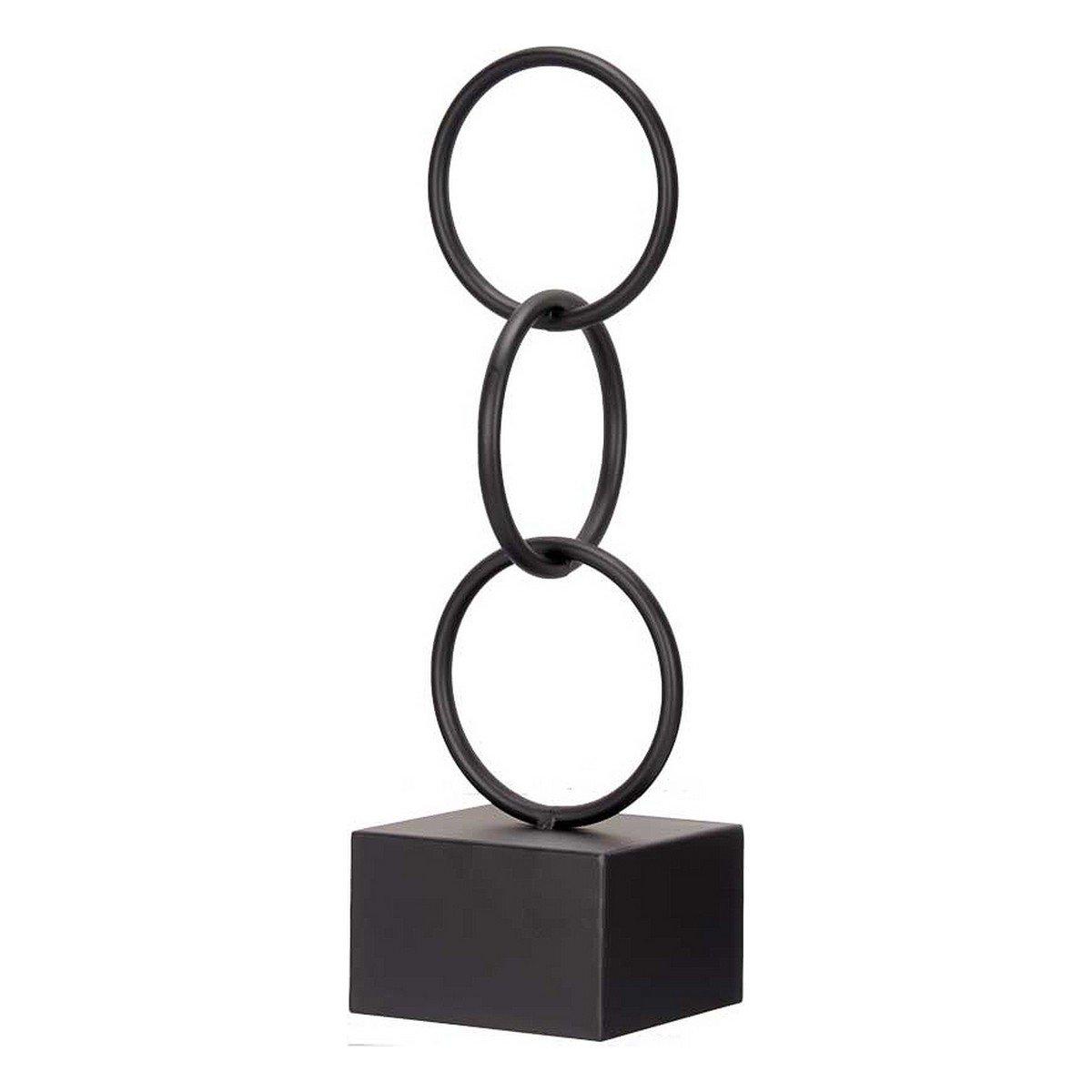 Figura Decorativa Gift Decor Negro Aros 12,5 x 40,5 x 12,5 cm