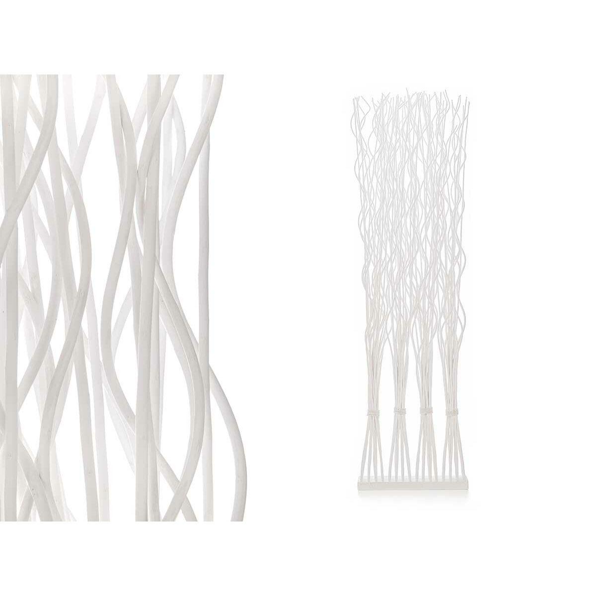 Biombo Gift Decor Blanco Madera de sauce 50 x 182 x 13 cm 4 Ramilletes