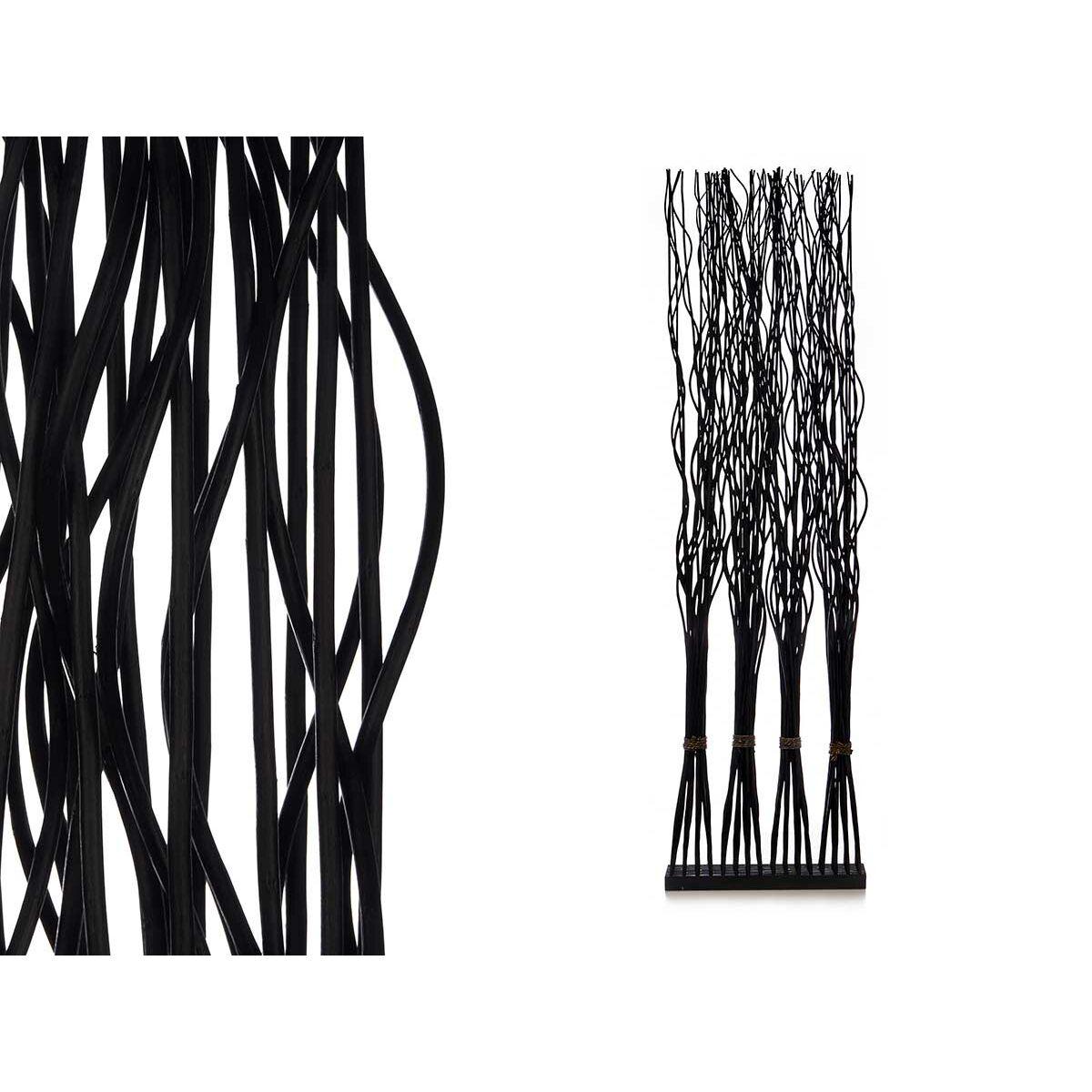 Biombo Gift Decor Negro Madera de sauce 50 x 182 x 13 cm 4 Ramilletes