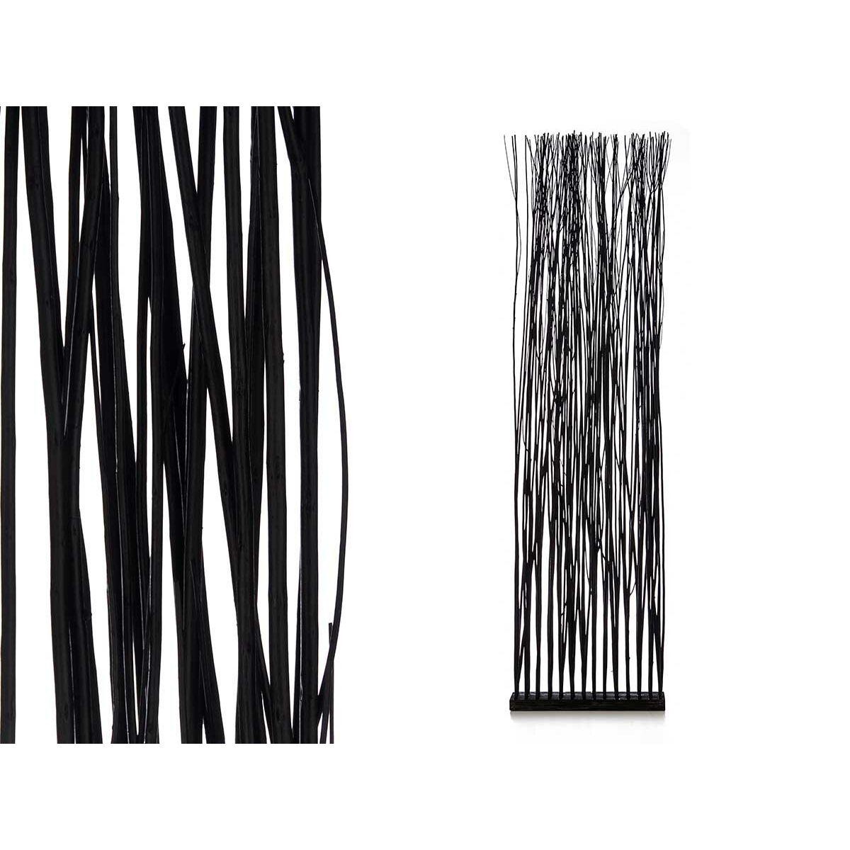 Biombo Gift Decor Varas Negro Madera de sauce 50 x 185 x 12 cm