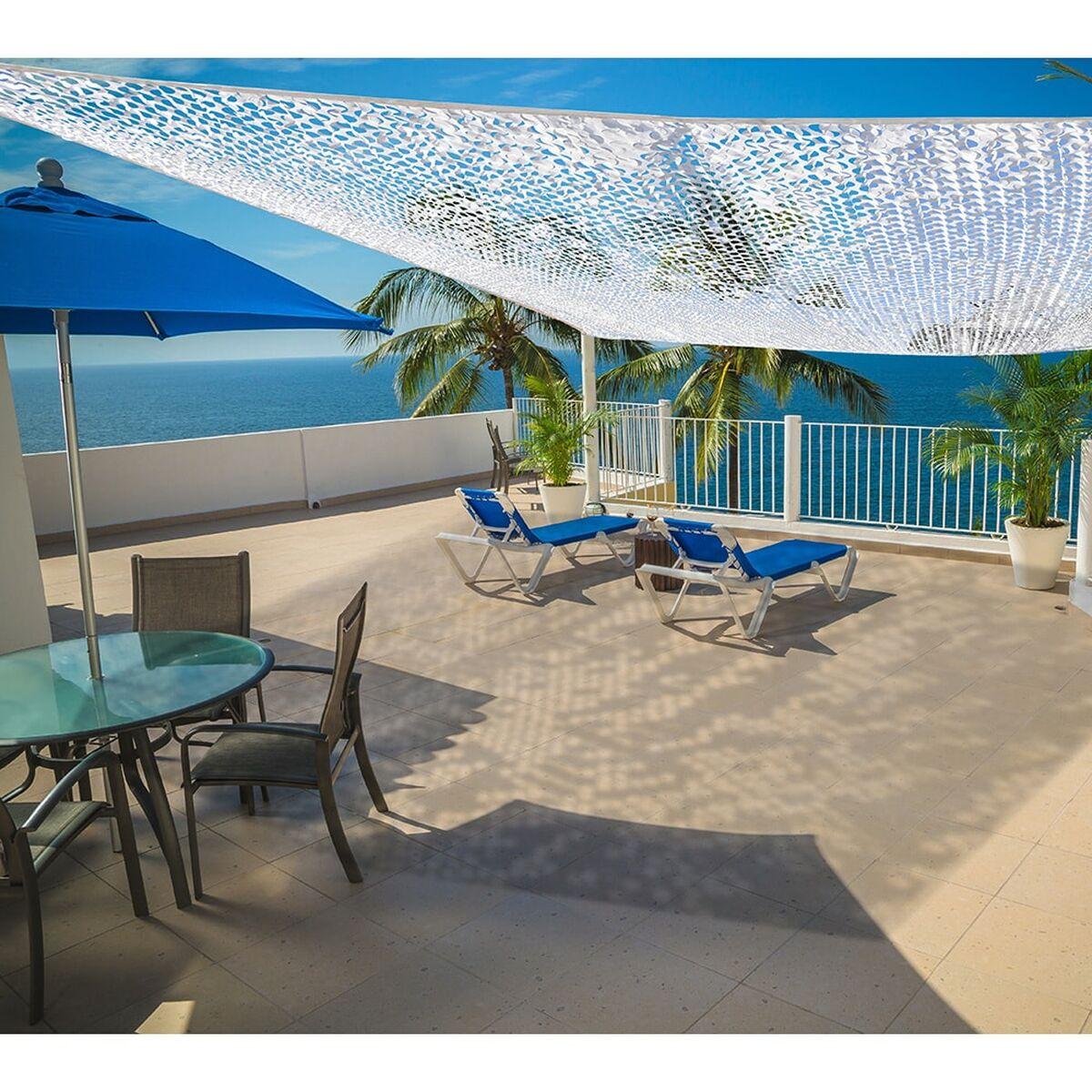Toldo Vela de Sombra Rectangular Faura Blanco 3 x 4 m Reversible Camuflaje