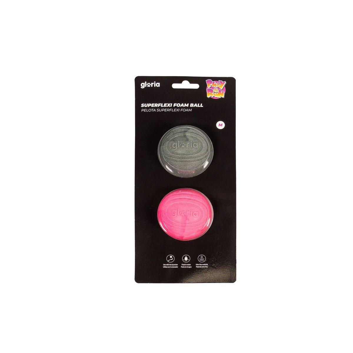 Pelota para Mascotas Gloria PLAY AND RUN Gris Espuma TPR M 6,35 cm 2 Unidades