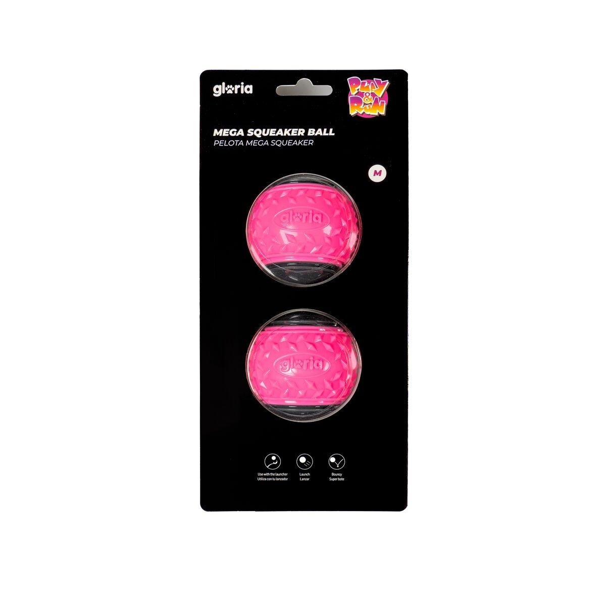 Pelota para Mascotas Gloria PLAY AND RUN Rosa TPR M 6,35 cm 2 Unidades