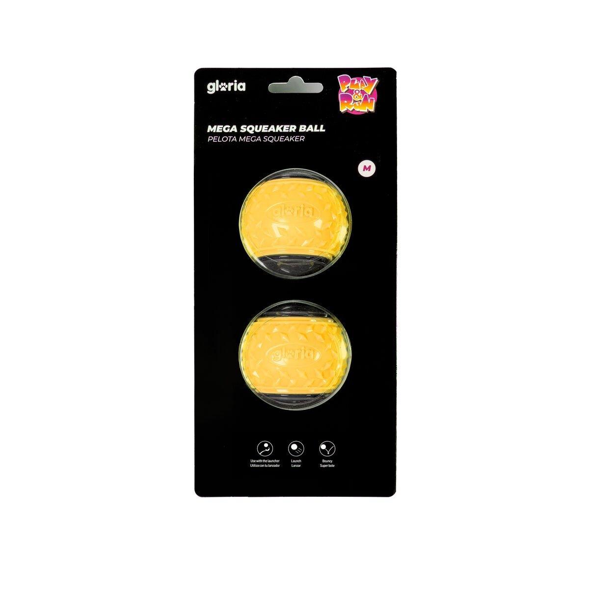 Pelota para Mascotas Gloria PLAY AND RUN Amarillo TPR M 6,35 cm 2 Unidades