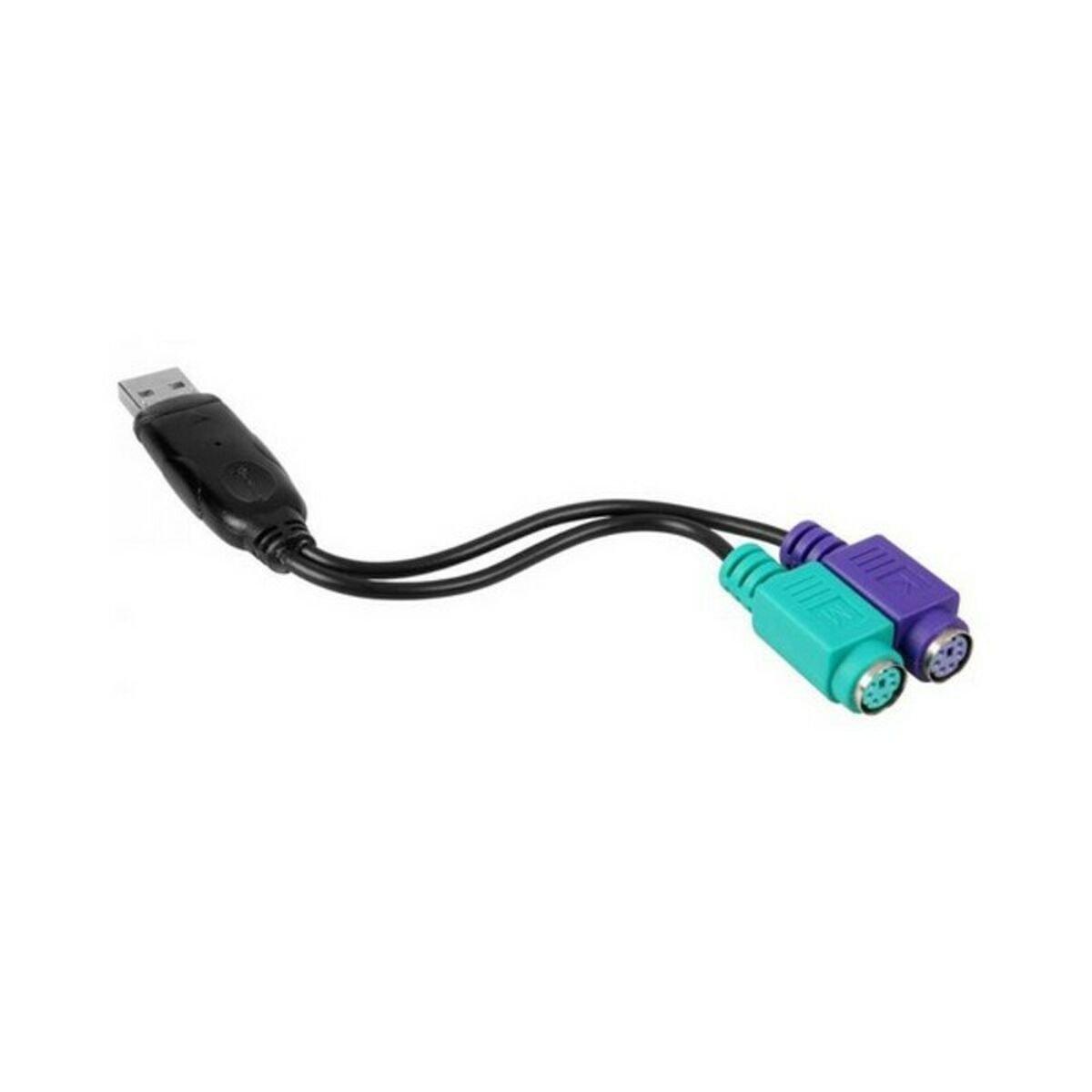 Adaptador PS/2 a USB NANOCABLE 10.03.0101 Negro